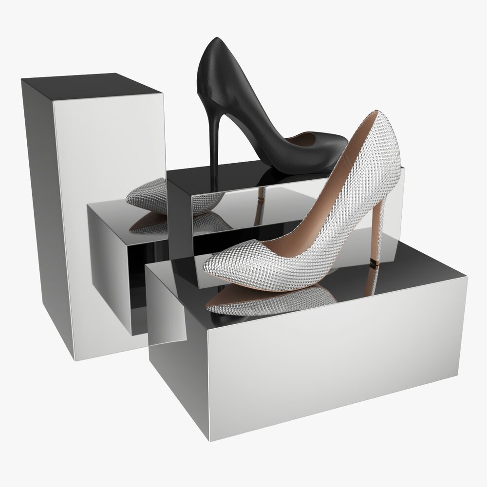 Store Mirror Shoe Display Stand Modèle 3D