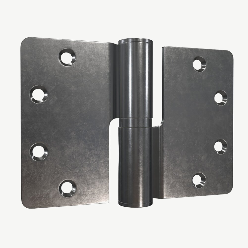 Standard Door Lift Off Stainless Steel Hinge With Round Corners 90mm 3d model