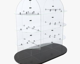 Store Oval Glass Double Sided Display Shelf 3D模型