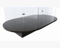 Store Oval Glass Double Sided Display Shelf 3D 모델 