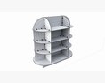 Store Oval Glass Double Sided Display Shelf 3D 모델 