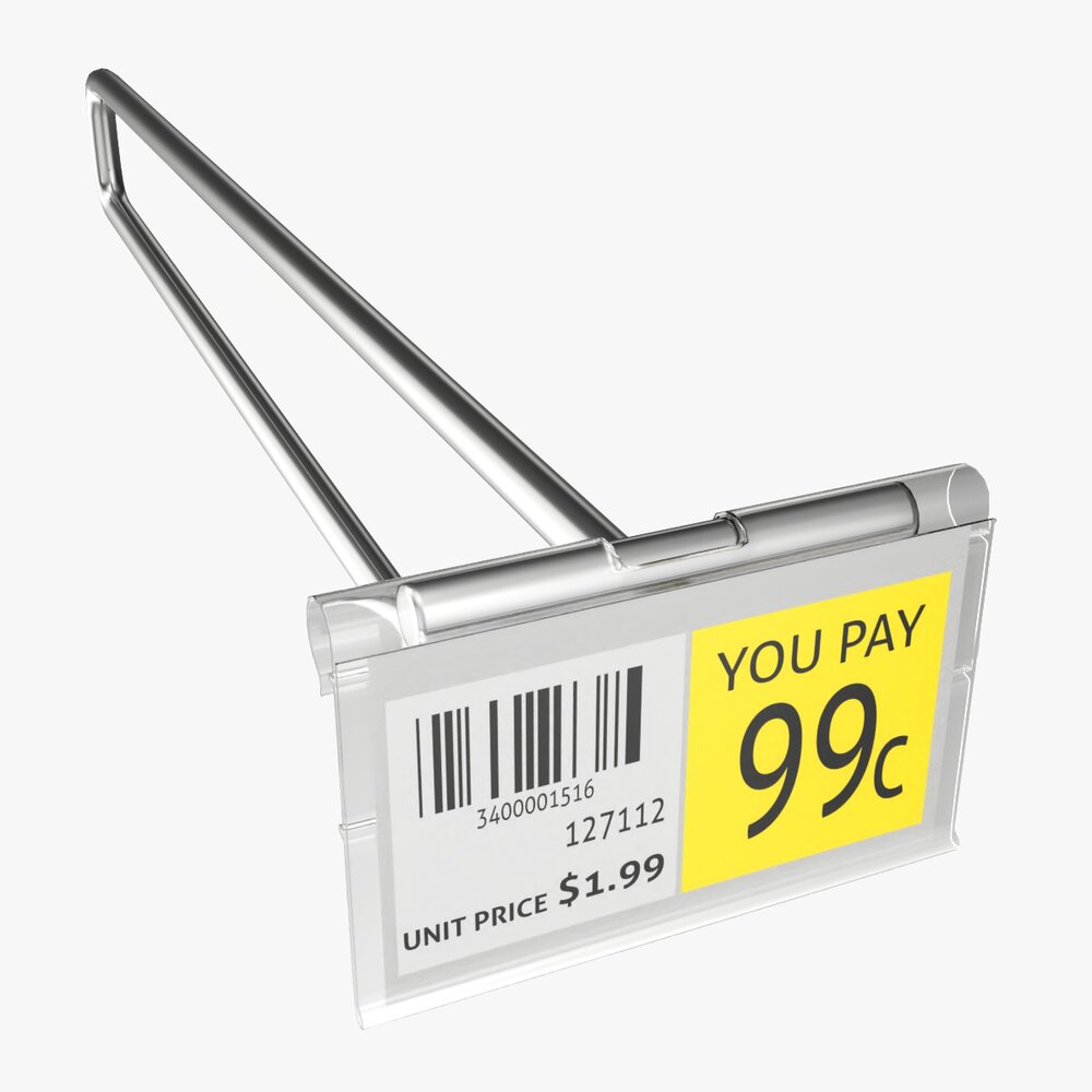 Store Pegboard Flip-up Scanner Hook With Label Modelo 3d