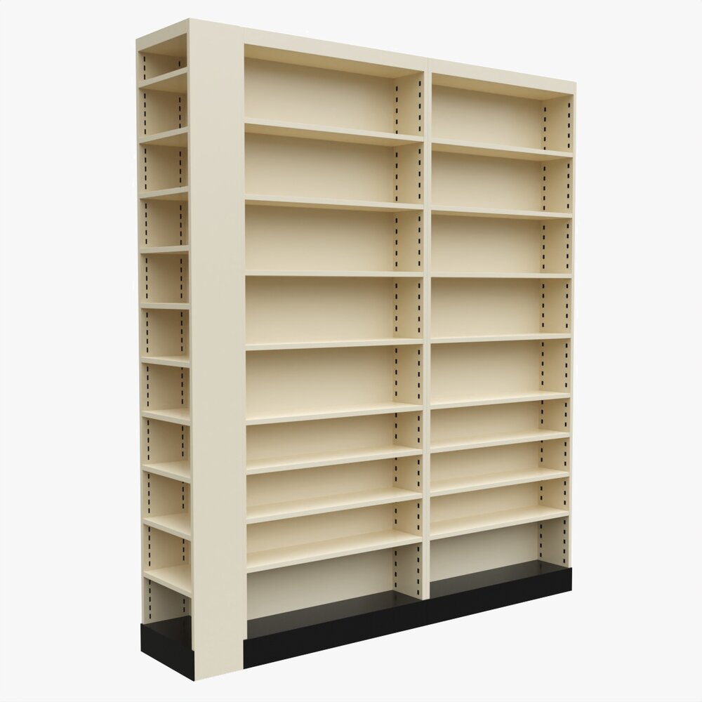 Store Pharmacy Metal Shelf Comp 3D 모델 
