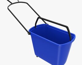 Store Rolling Shopping Basket Blue 3Dモデル