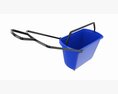 Store Rolling Shopping Basket Blue Modello 3D