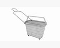 Store Rolling Shopping Basket Blue 3D 모델 
