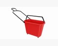 Store Rolling Shopping Basket Red 3D模型