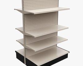 Store Shelving Double Sided Unit 3D 모델 