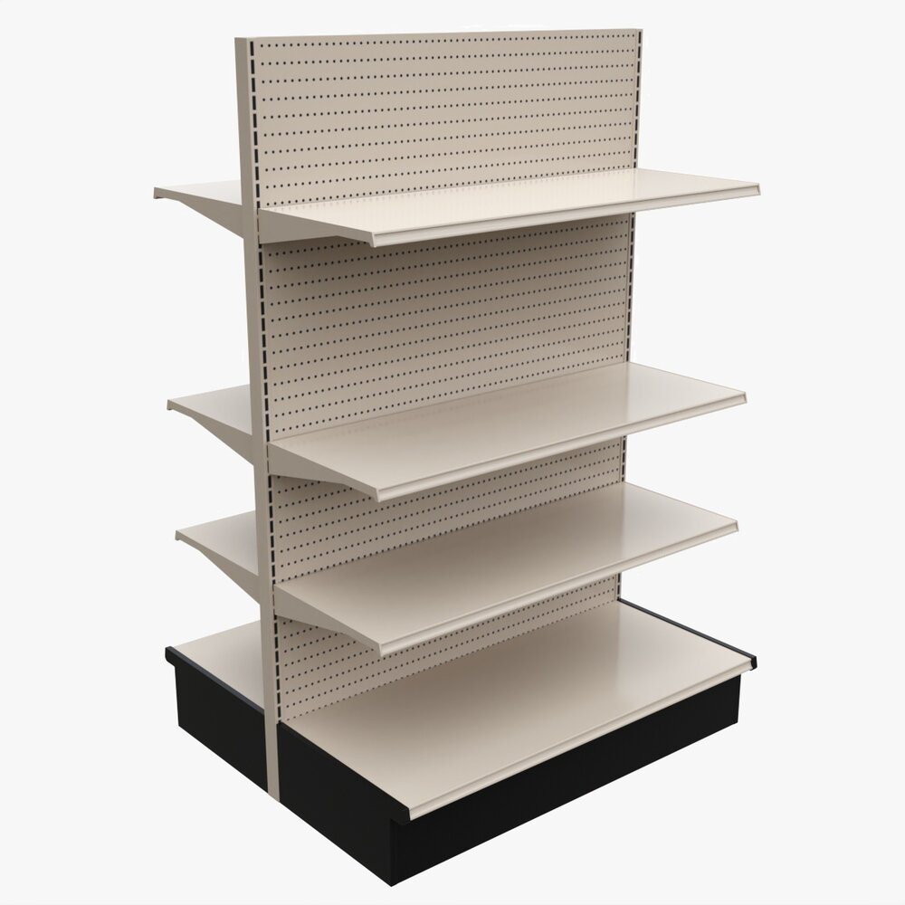 Store Shelving Double Sided Unit 3D model