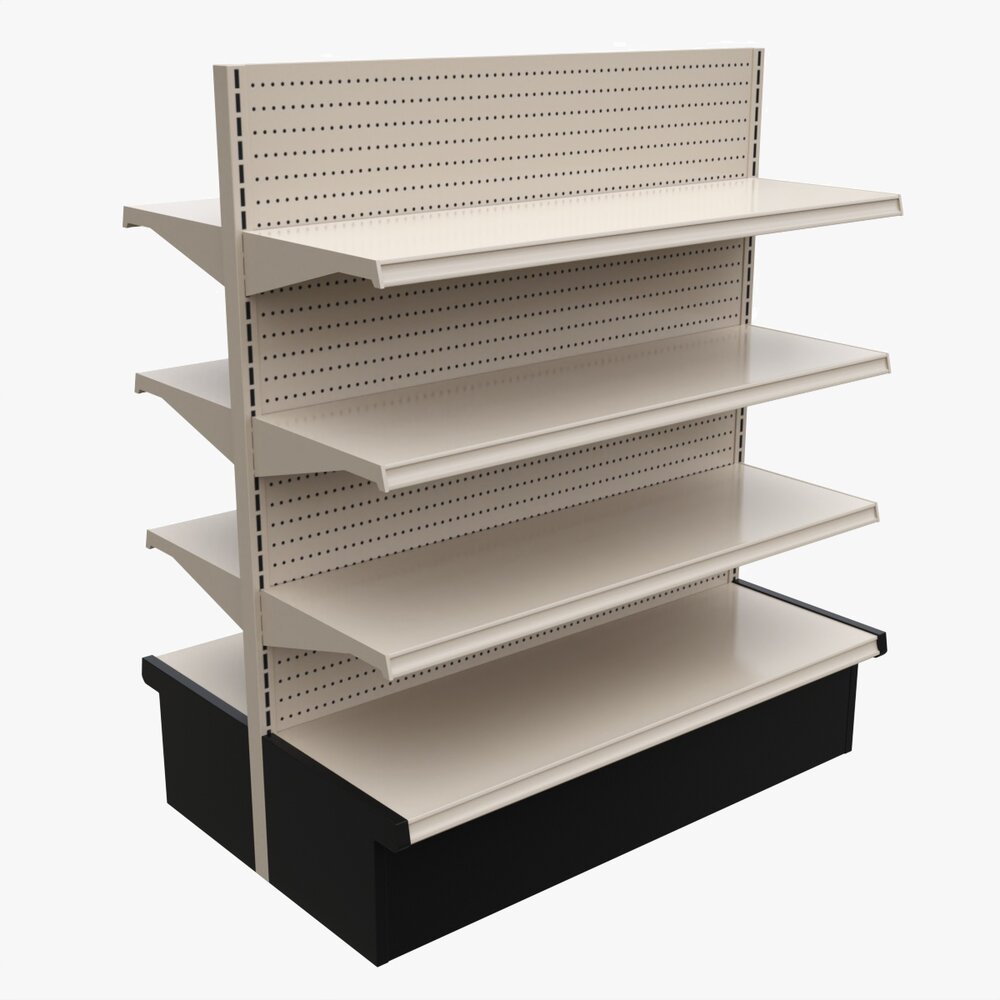 Store Shelving Double Sided Unit Small 3D 모델 