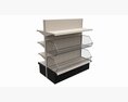 Store Shelving Double Sided Unit Small With Baskets 3D 모델 