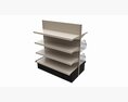 Store Shelving Double Sided Unit Small With Baskets 3D 모델 
