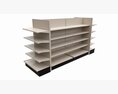 Store Shelving Double Sided Unit With End Cap Unit 3Dモデル