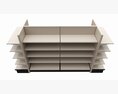 Store Shelving Double Sided Unit With End Cap Unit 3D 모델 