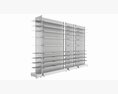 Store Slatwall Metal Double Sided Shelf Unit 3D模型