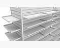 Store Slatwall Metal Double Sided Shelf Unit 3D модель