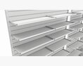 Store Slatwall Metal Slatwall Wall Shelf Unit 3D模型