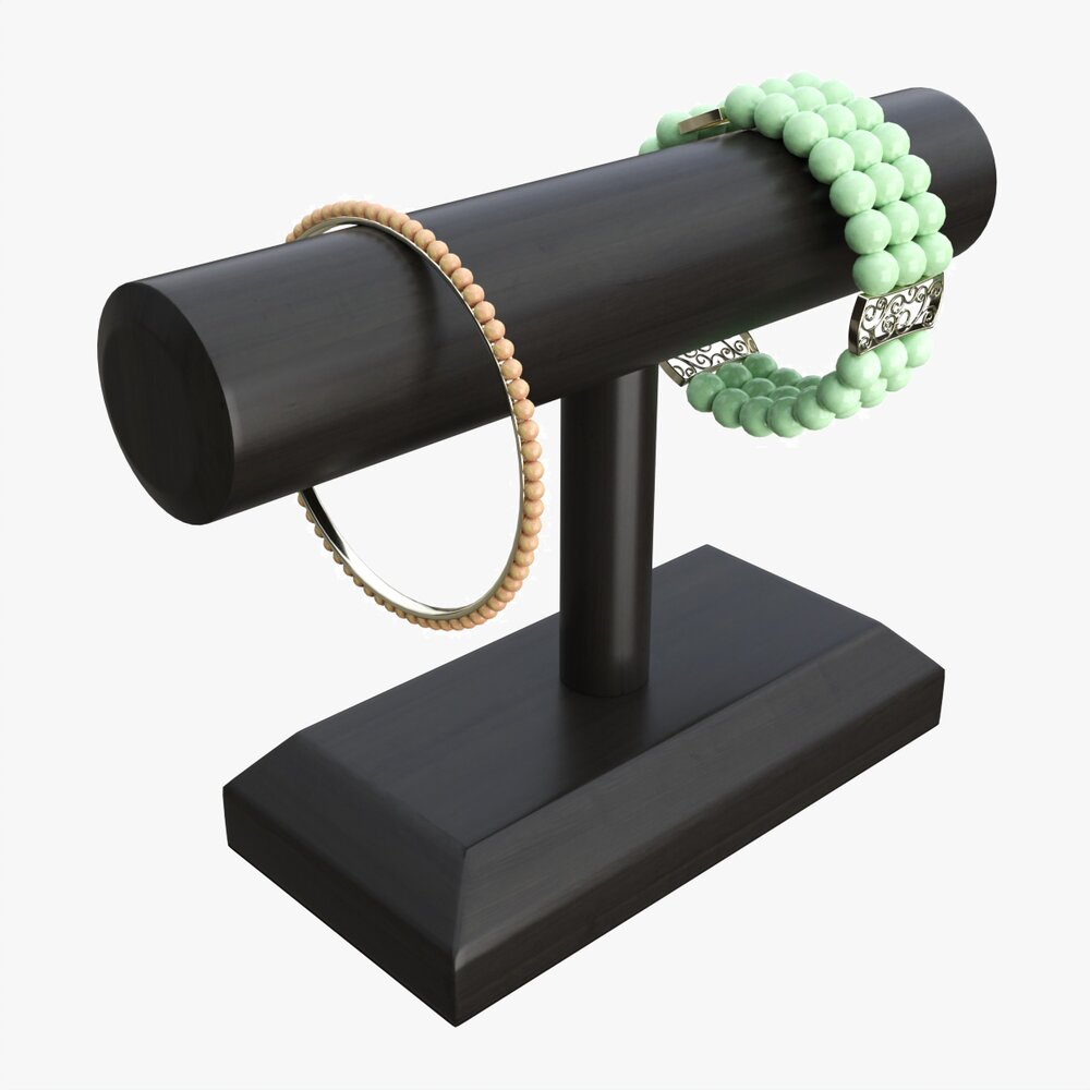 Store Vintage Wooden Jewelry Bracelet Display Stand Modèle 3D