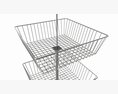 Store Wire Square Baskets 3-tier On Wheels 3Dモデル