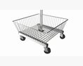 Store Wire Square Baskets 3-tier On Wheels 3d model
