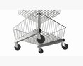 Store Wire Square Baskets 3-tier On Wheels Modelo 3D