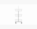 Store Wire Square Baskets 3-tier On Wheels Modelo 3d
