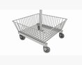 Store Wire Square Baskets 3-tier On Wheels 3D模型