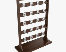 Store Wooden Display Rack With Removable Hooks Modello 3D