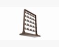 Store Wooden Display Rack With Removable Hooks 3d model