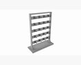 Store Wooden Display Rack With Removable Hooks 3D 모델 