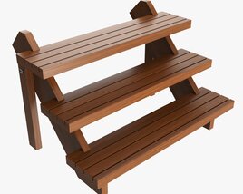Store Wooden Display Stand 3-tier 3Dモデル
