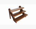 Store Wooden Display Stand 3-tier 3D 모델 