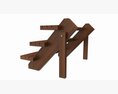Store Wooden Display Stand 3-tier 3D 모델 
