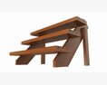 Store Wooden Display Stand 3-tier 3d model