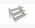 Store Wooden Display Stand 3-tier Modelo 3d