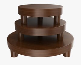Store Wooden Round Display Stand Modèle 3D