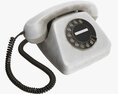 Table Rotary Dial Telephone White Dirty Modelo 3d