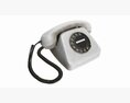 Table Rotary Dial Telephone White Dirty 3d model