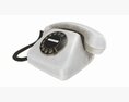 Table Rotary Dial Telephone White Dirty 3d model