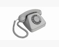 Table Rotary Dial Telephone White Dirty 3D 모델 
