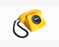 Table Rotary Dial Telephone Yellow 3D 모델 