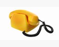 Table Rotary Dial Telephone Yellow Modello 3D