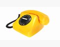 Table Rotary Dial Telephone Yellow 3D-Modell