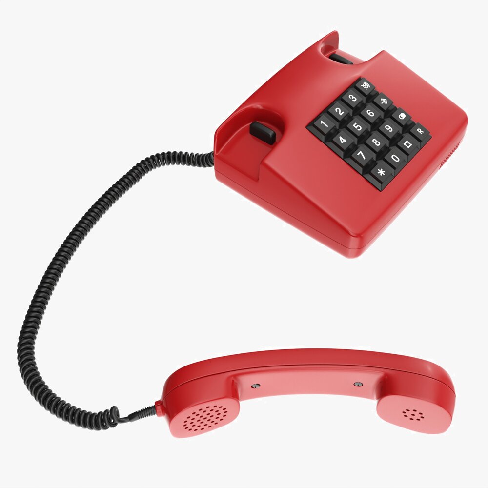 Table Touch-tone Telephone With Off-hook Handset Modèle 3D