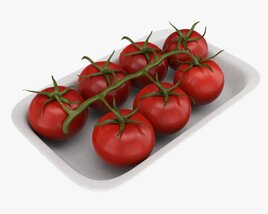 Tomatoes With Tray 01 3D model