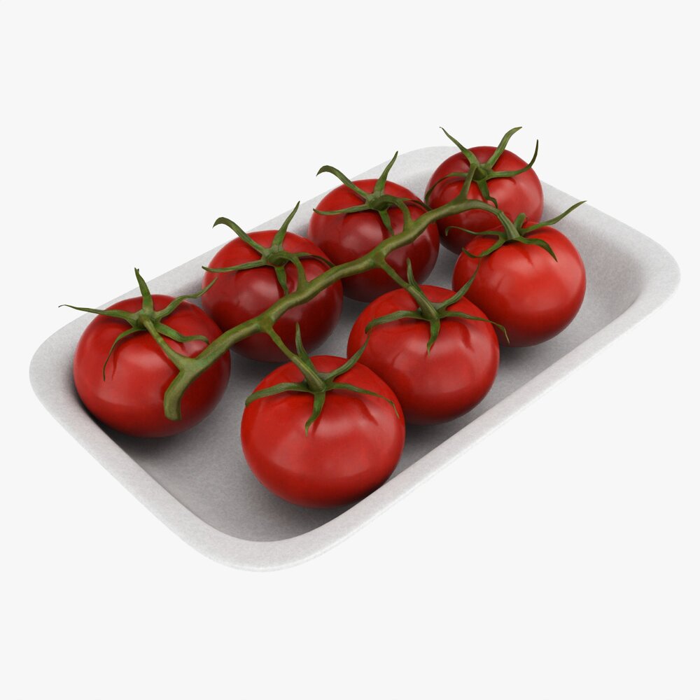 Tomatoes With Tray 01 3Dモデル