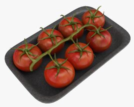 Tomatoes With Tray 02 3D model