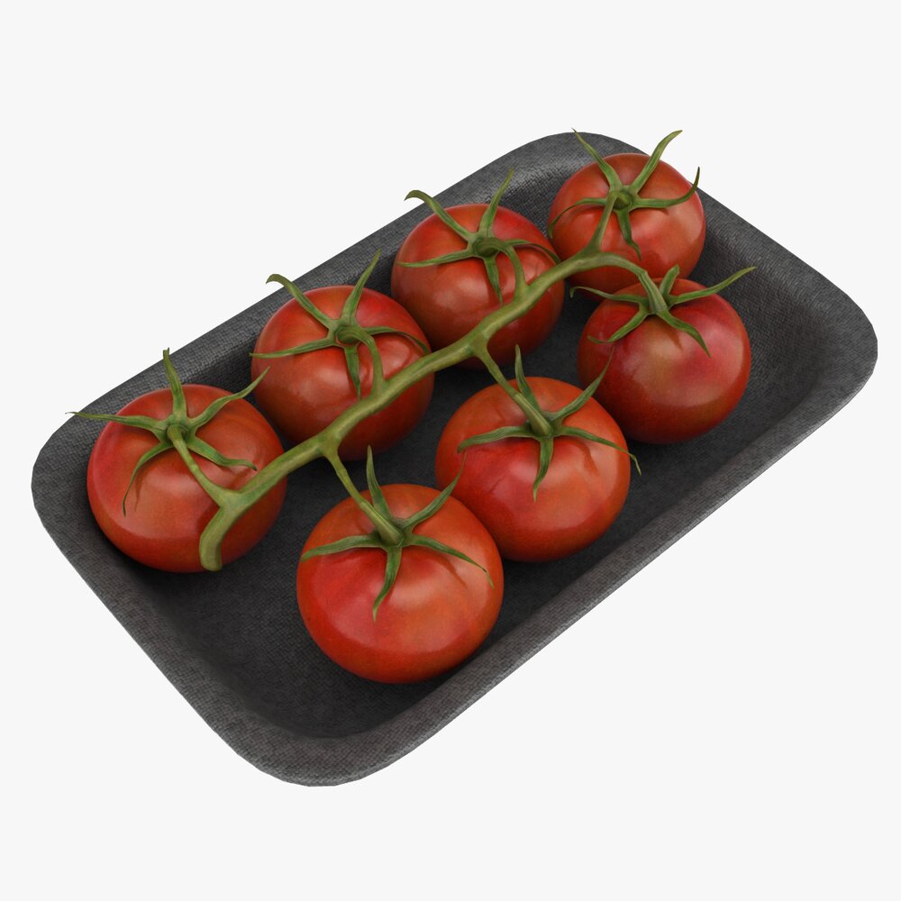 Tomatoes With Tray 02 3D-Modell