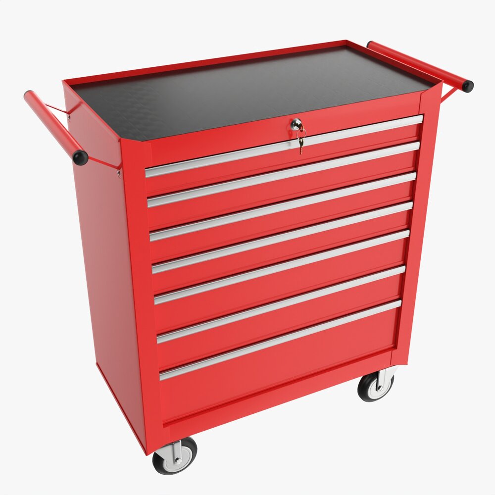 Toolbox Cabinet Trolley Cart 3Dモデル