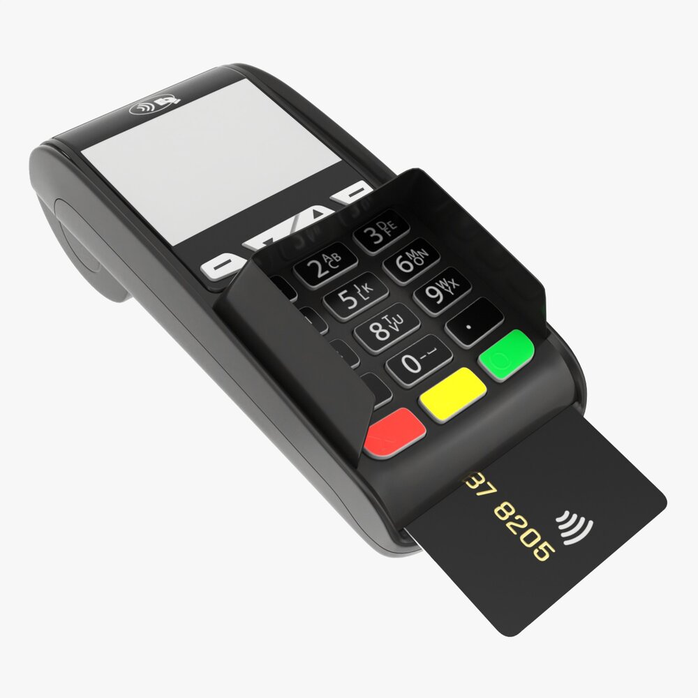 Universal Credit Card POS Terminal 01 3D-Modell